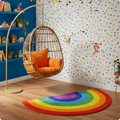 Non-slip Rainbow Half-Moon Rug