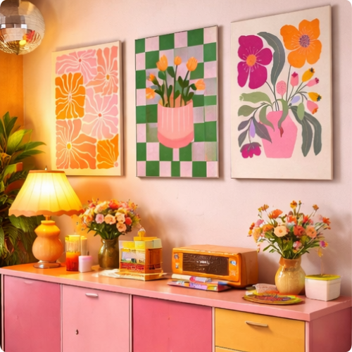 Affiches Murales Colorées  Fleurs & Vases