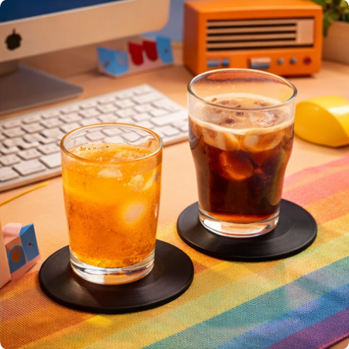 Dessous de Verre Vinyle Colorés Rétro