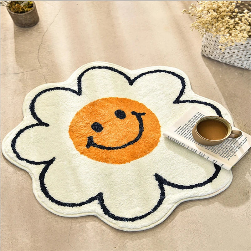 Tapis Fleur Smiley Antidérapant
