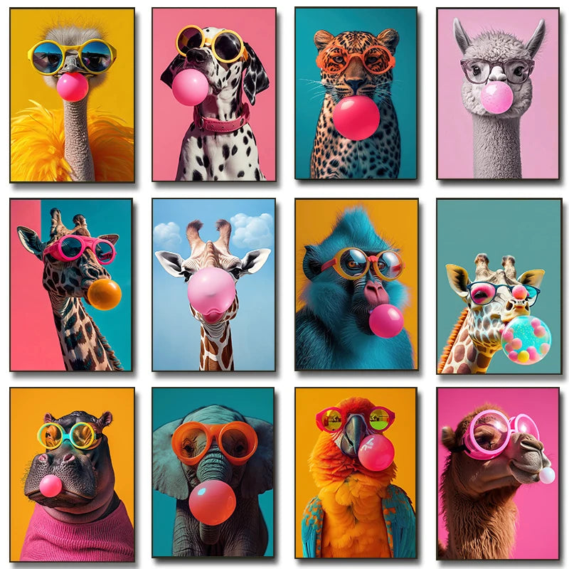 Affiches Animaux Pop Bubblegum