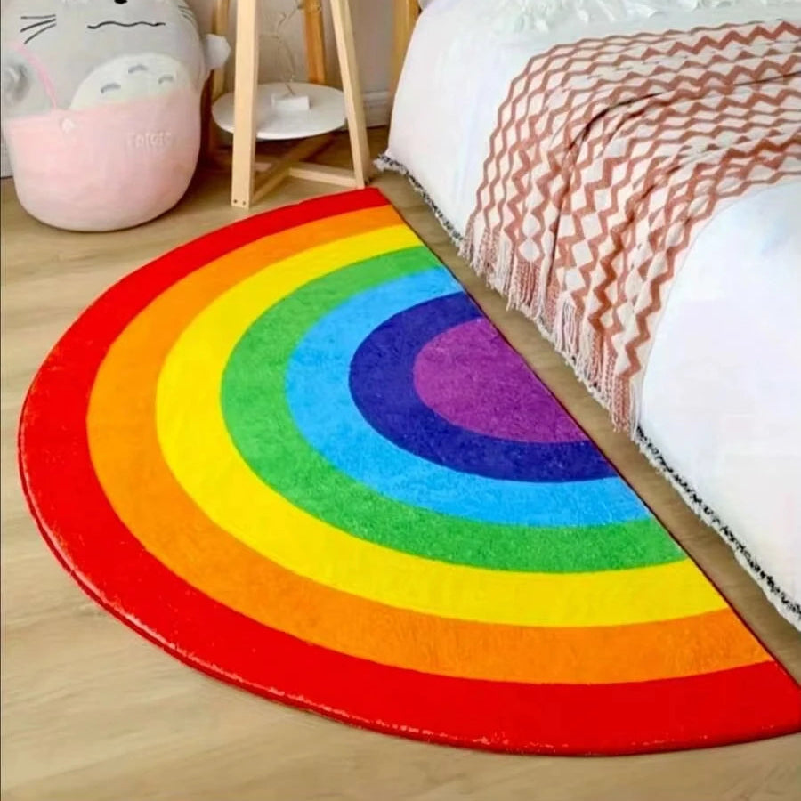 Tapis Demi-Lune Arc-En-Ciel Antidérapant