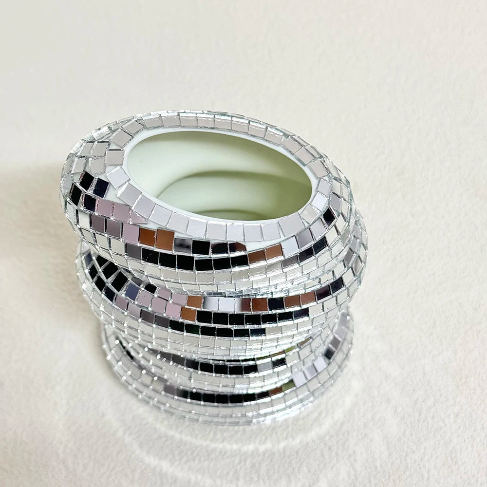 Vase Rétro Boule Disco Spiralé Miroir