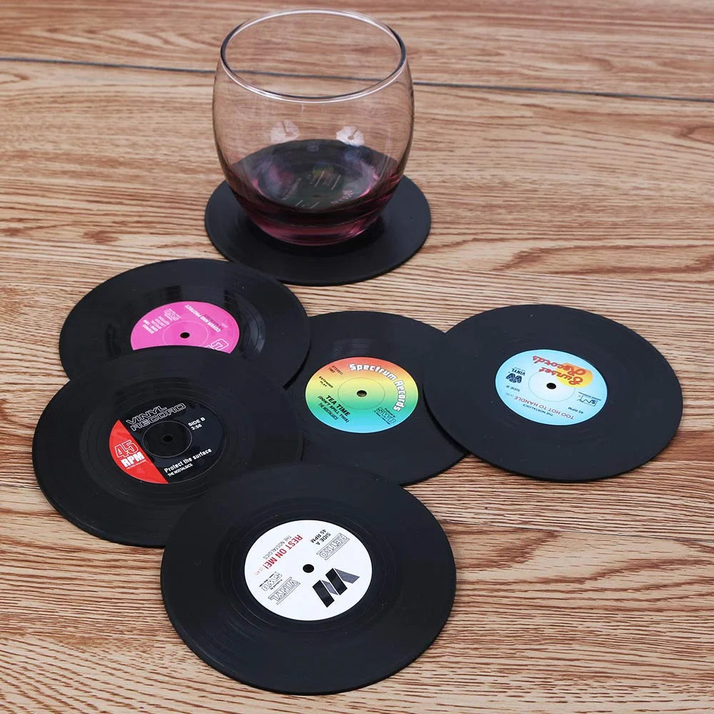 Dessous de Verre Vinyle Colorés Rétro