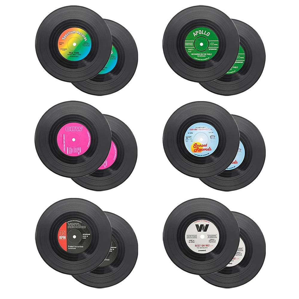 Dessous de Verre Vinyle Colorés Rétro